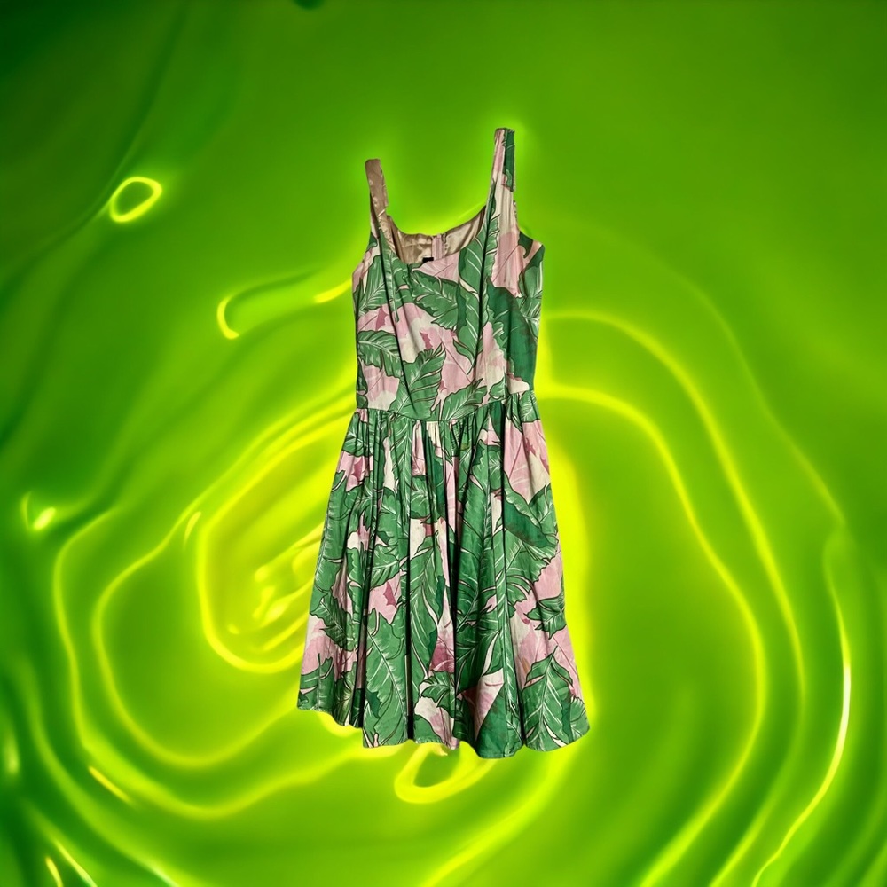 S Laura Byrnes Pinup Girl Clothing Pink and Green Lana Dress